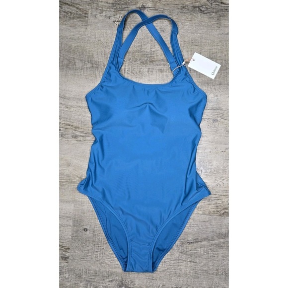 Quince Other - NWT Quince Lagoon Teal Blue Italian Cross-Back One-Piece Swimsuit Size Large